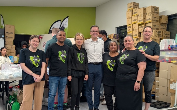 mayor with find a penny volunteers